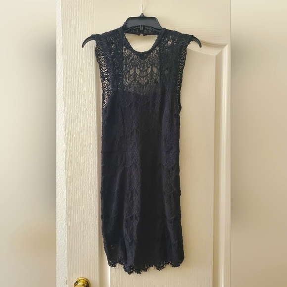 Free People, black dress, lace, black lace, size 6, size small - Picture 1 of 5